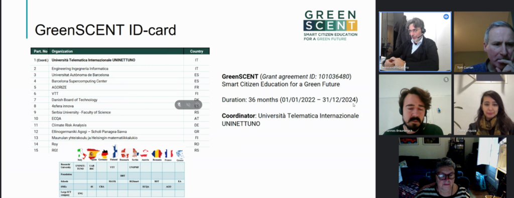 presenting greenscent online meeting