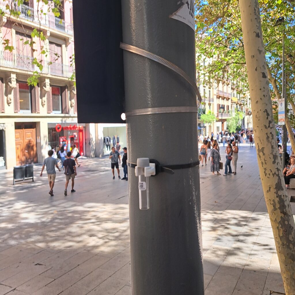 Tube sensor on a pole